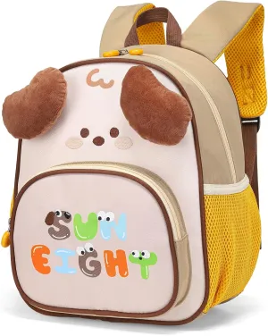 Toddler Backpack for Kids, Small 3D Cartoon Preschool for Age 2-4 Boys Girls Cute Toddler Bookbags Daycare Nursery Backpack for School, Travel (3D Dog, khaki)
