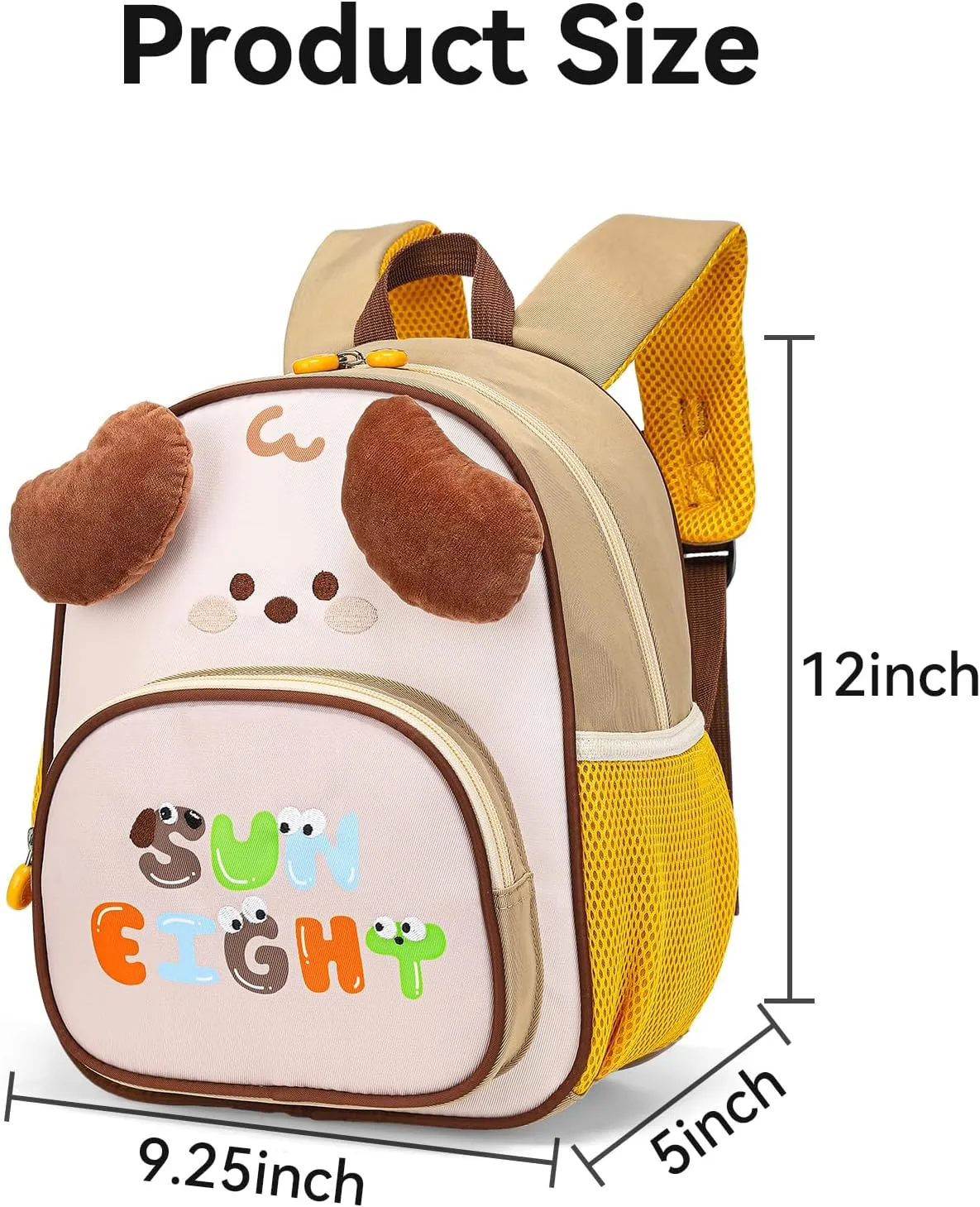 Toddler Backpack for Kids, Small 3D Cartoon Preschool for Age 2-4 Boys Girls Cute Toddler Bookbags Daycare Nursery Backpack for School, Travel (3D Dog, khaki)