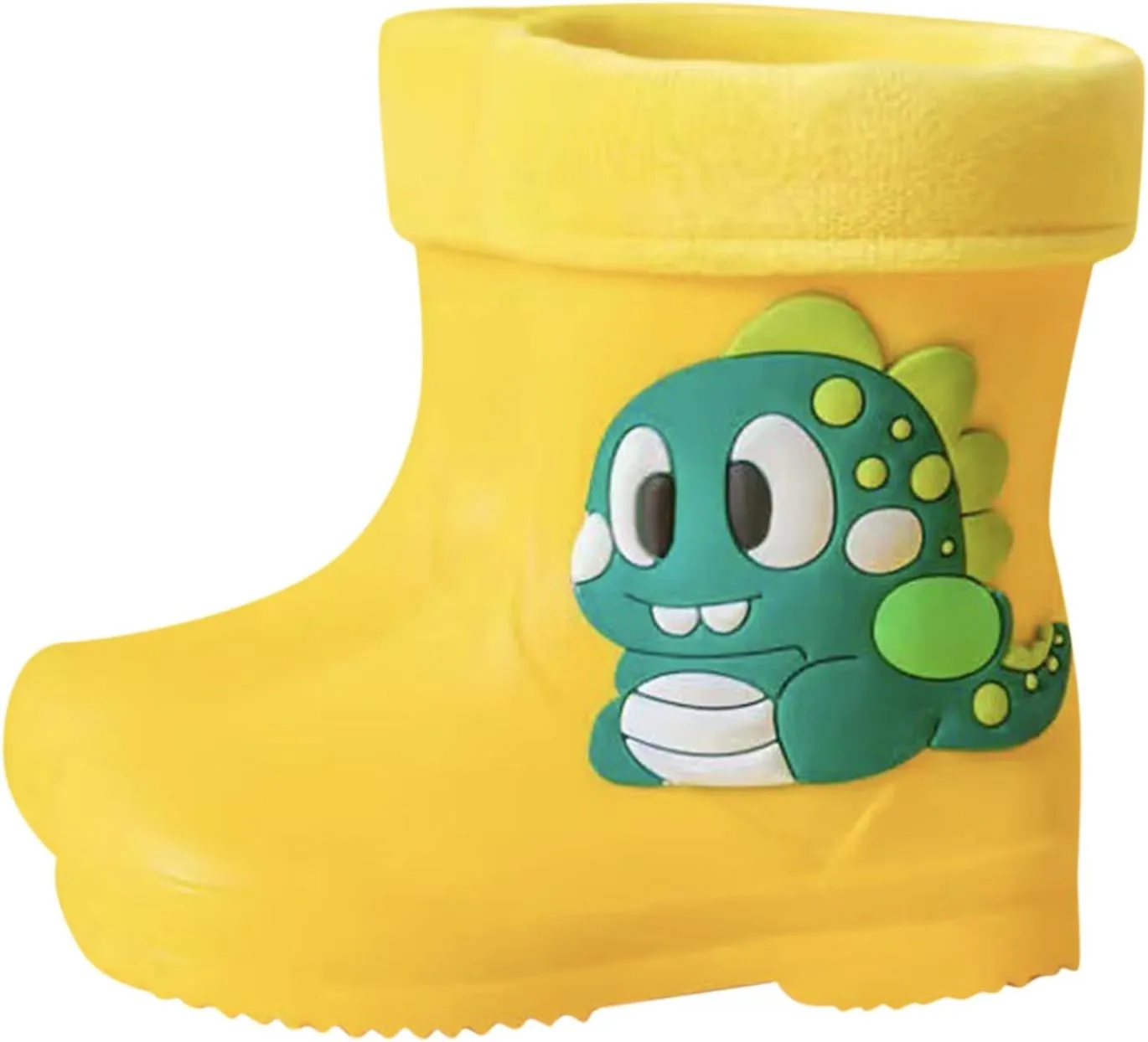 Toddler Boys Girls Dinosaur Rainboots with Fleece Lining Kids Lightweight Waterproof Rubber Mud Boots Baby Boy Shoes