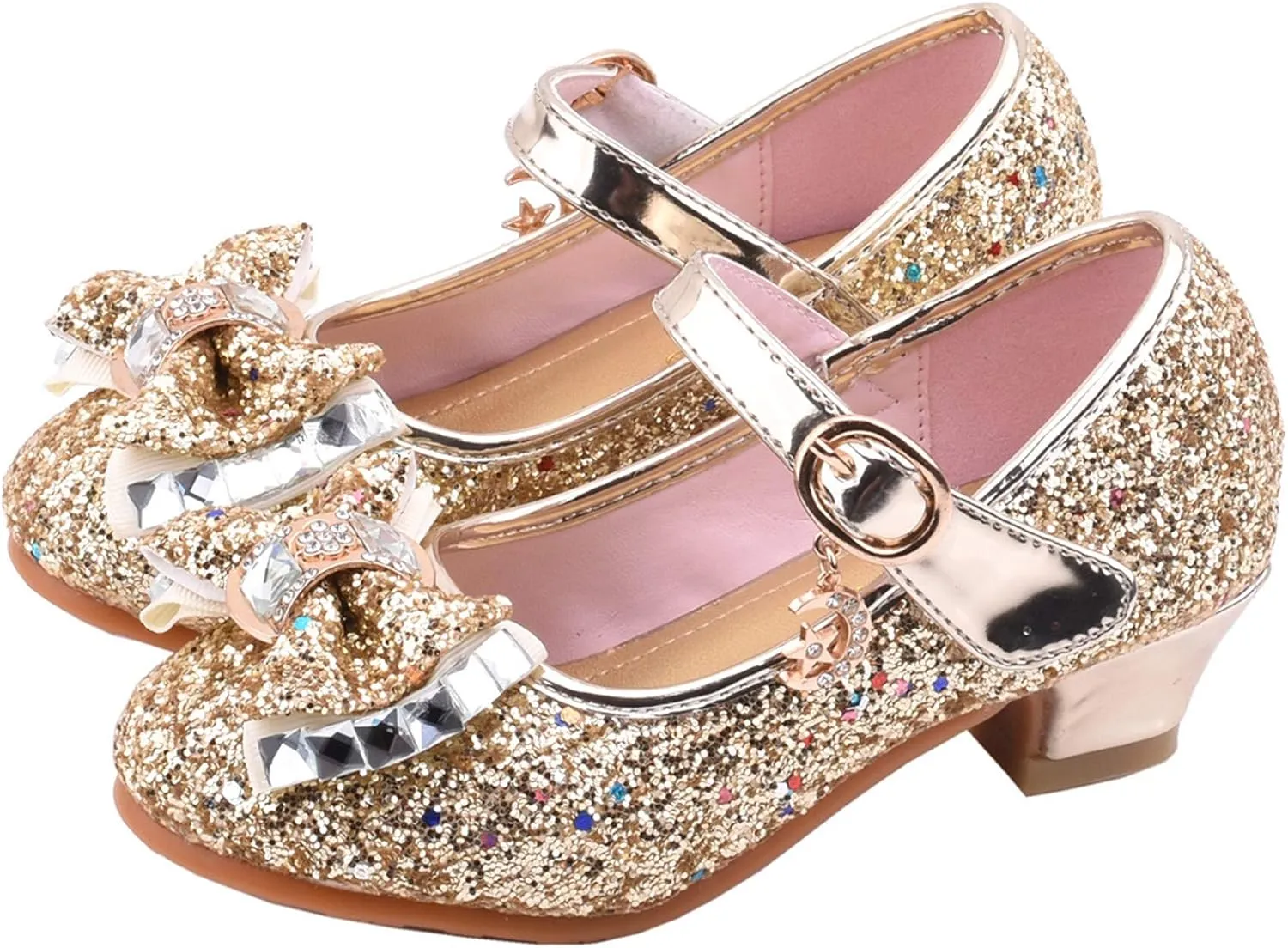 Toddler Dress Shoes,Girls Pearl Sandals Bling Bowknot Kids Infant Shoes Crystal Baby Princess Shoes 4-13 Years