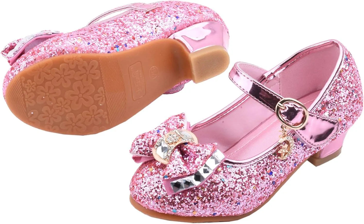 Toddler Dress Shoes,Girls Pearl Sandals Bling Bowknot Kids Infant Shoes Crystal Baby Princess Shoes 4-13 Years