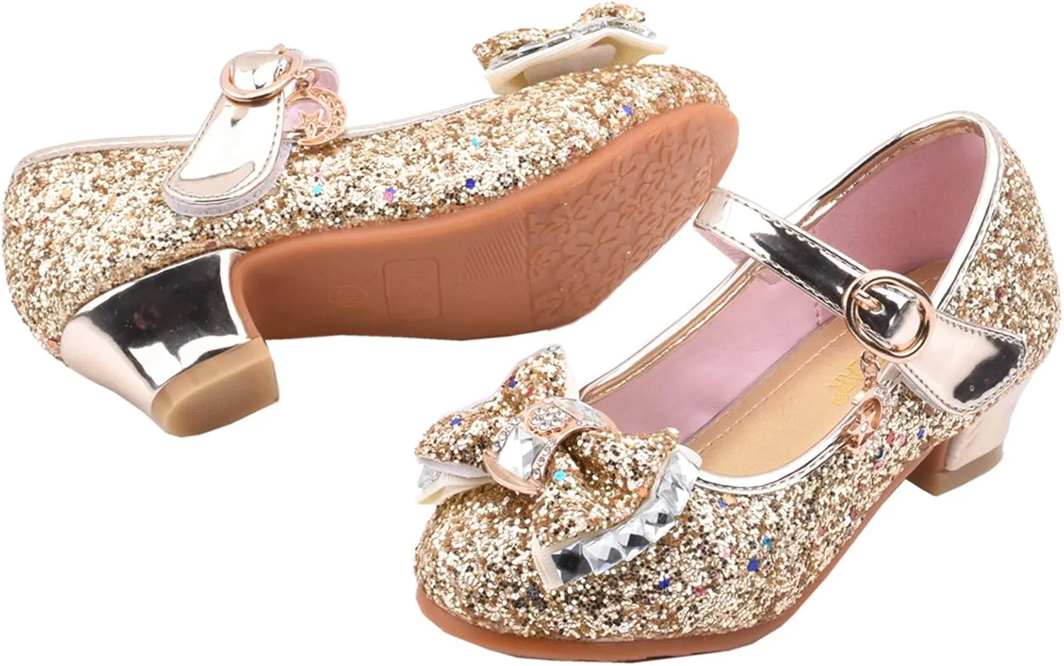 Toddler Dress Shoes,Girls Pearl Sandals Bling Bowknot Kids Infant Shoes Crystal Baby Princess Shoes 4-13 Years