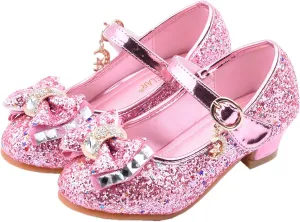Toddler Dress Shoes,Girls Pearl Sandals Bling Bowknot Kids Infant Shoes Crystal Baby Princess Shoes 4-13 Years