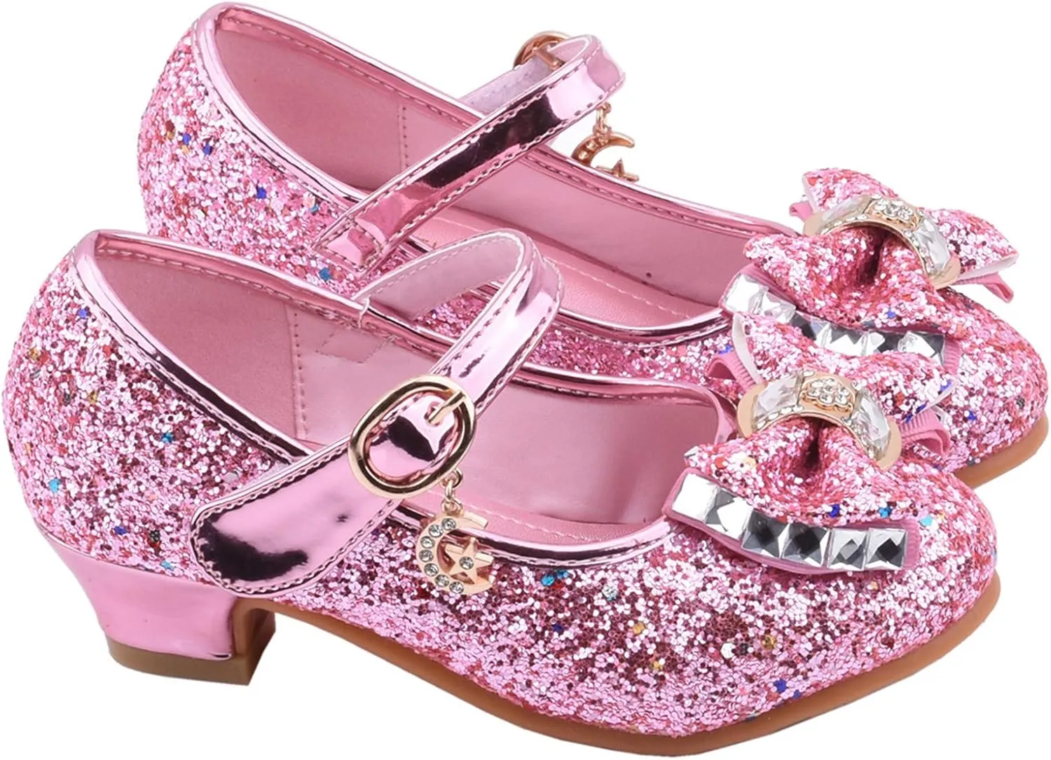 Toddler Dress Shoes,Girls Pearl Sandals Bling Bowknot Kids Infant Shoes Crystal Baby Princess Shoes 4-13 Years