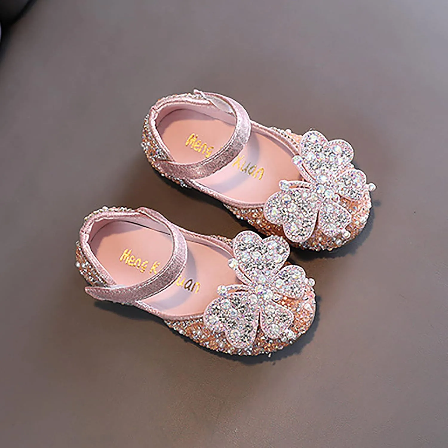 Toddler Girl Sandals, Childrens Girls Pearl Rhinestones Shining Princess Shoes for Party and Wedding Dancing Shoes
