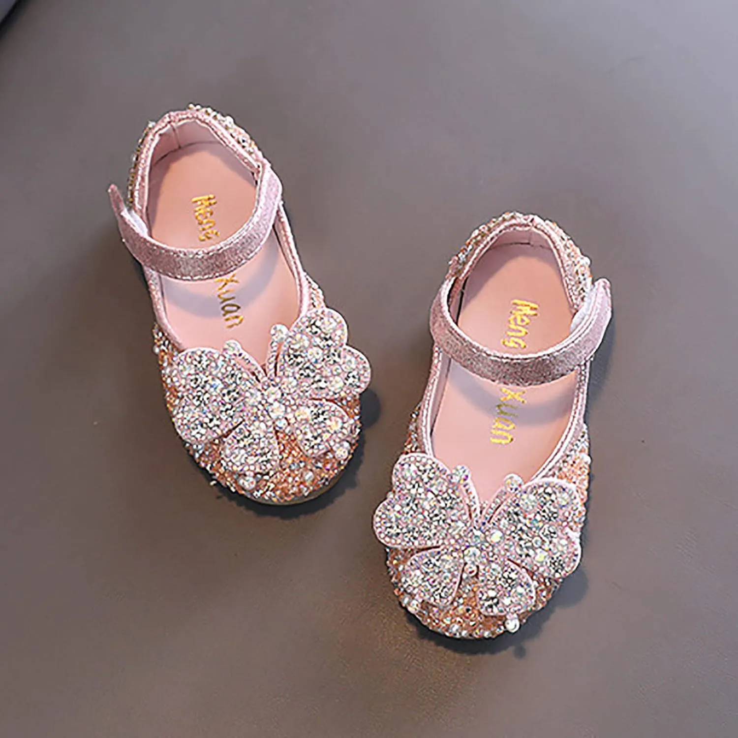 Toddler Girl Sandals, Childrens Girls Pearl Rhinestones Shining Princess Shoes for Party and Wedding Dancing Shoes