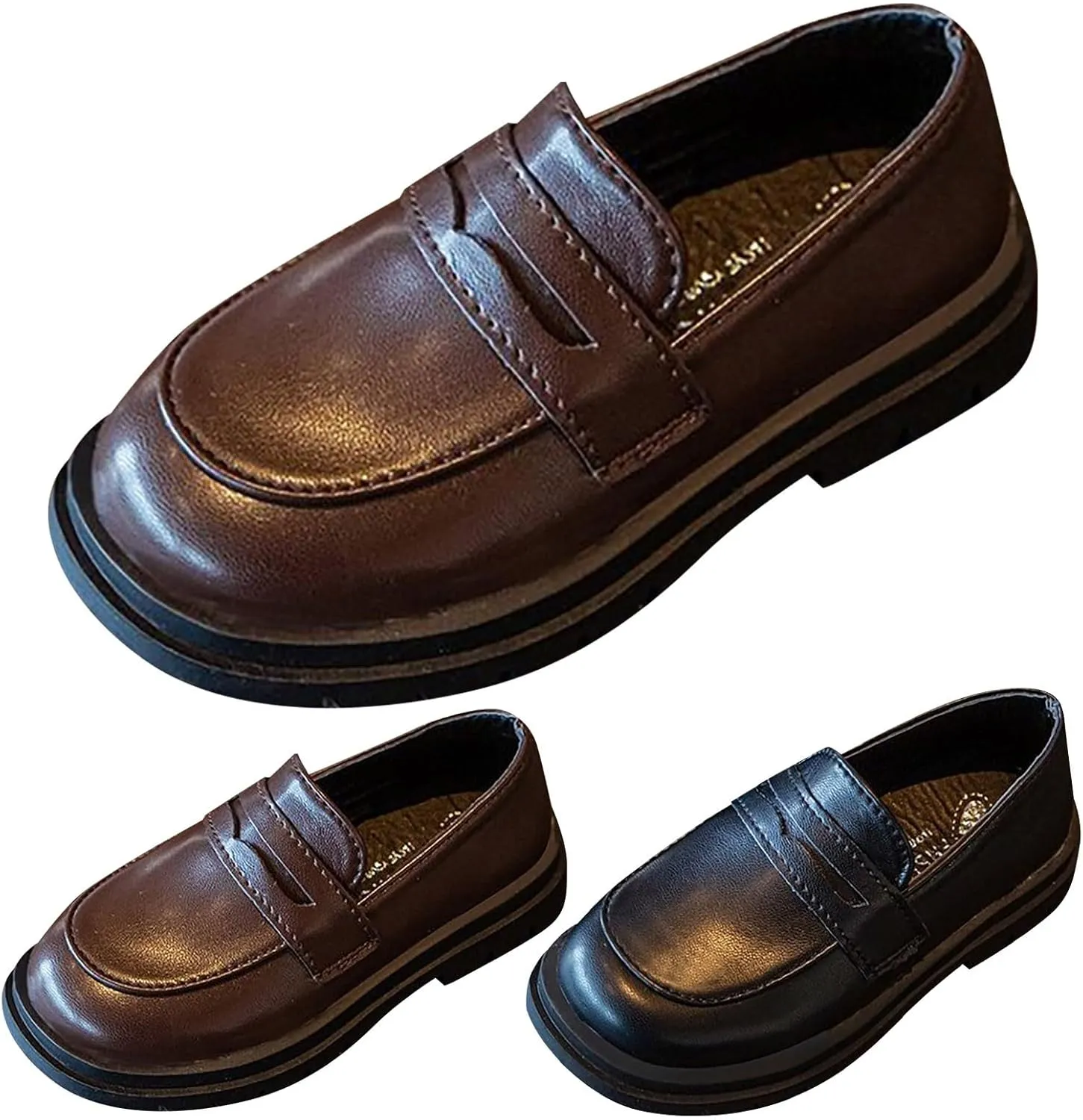 Toddler Girls Dress Shoes Little Girls Loafers School Uniform Mary Jane Flat for Girls Thick Sole Toddler Girl Shoes