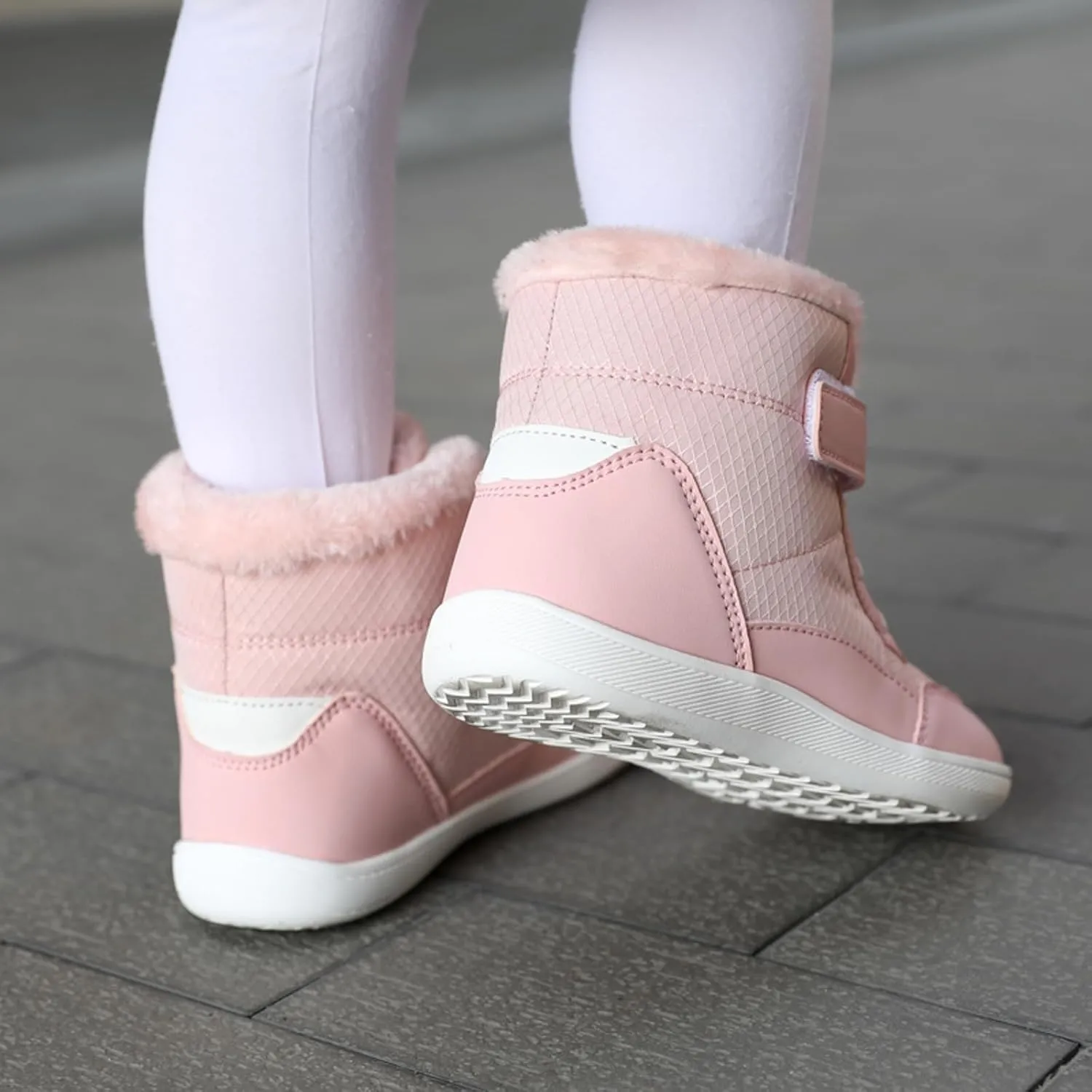 Toddler Snow Plush Boots Boys Girls Winter Water Proof Shoes Cold Weather Outdoor Western Shoes Round Toe Boots