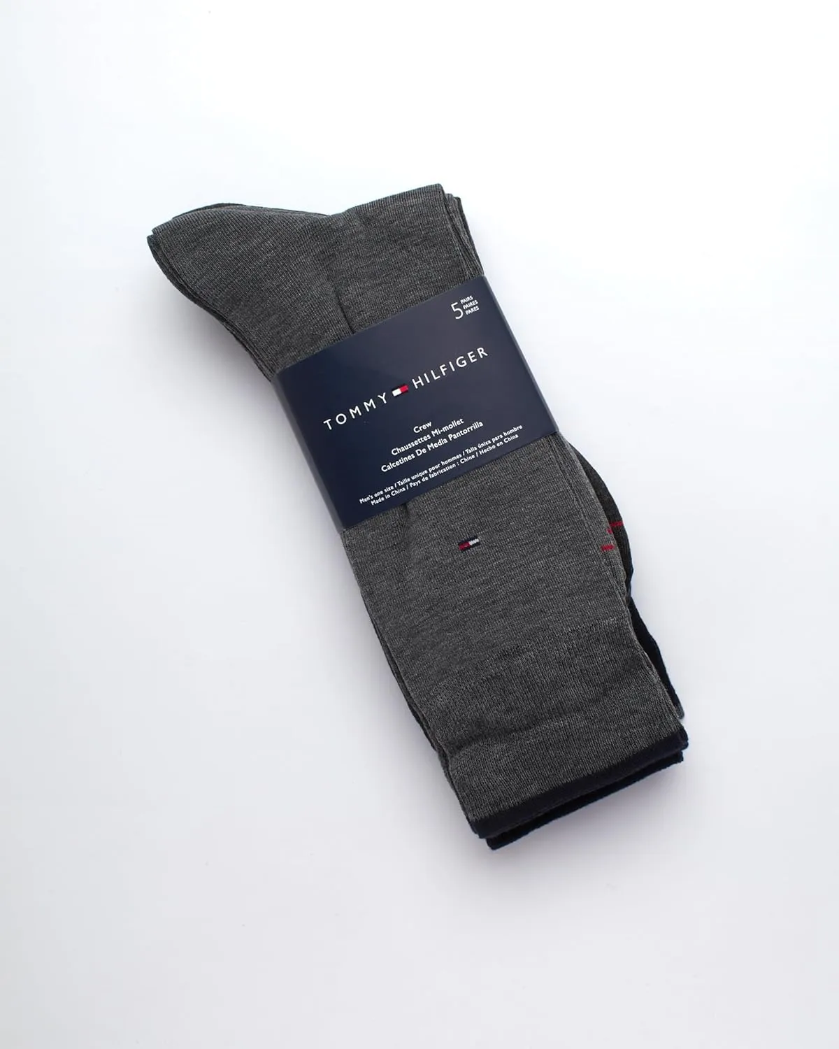 Tommy Hilfiger Men's Lightweight Comfort Fabric Crew Dress Socks - 5 Pack