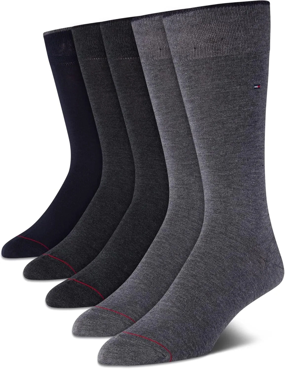 Tommy Hilfiger Men's Lightweight Comfort Fabric Crew Dress Socks - 5 Pack