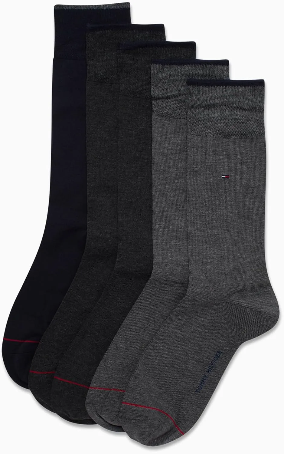 Tommy Hilfiger Men's Lightweight Comfort Fabric Crew Dress Socks - 5 Pack