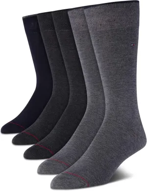 Tommy Hilfiger Men's Lightweight Comfort Fabric Crew Dress Socks - 5 Pack