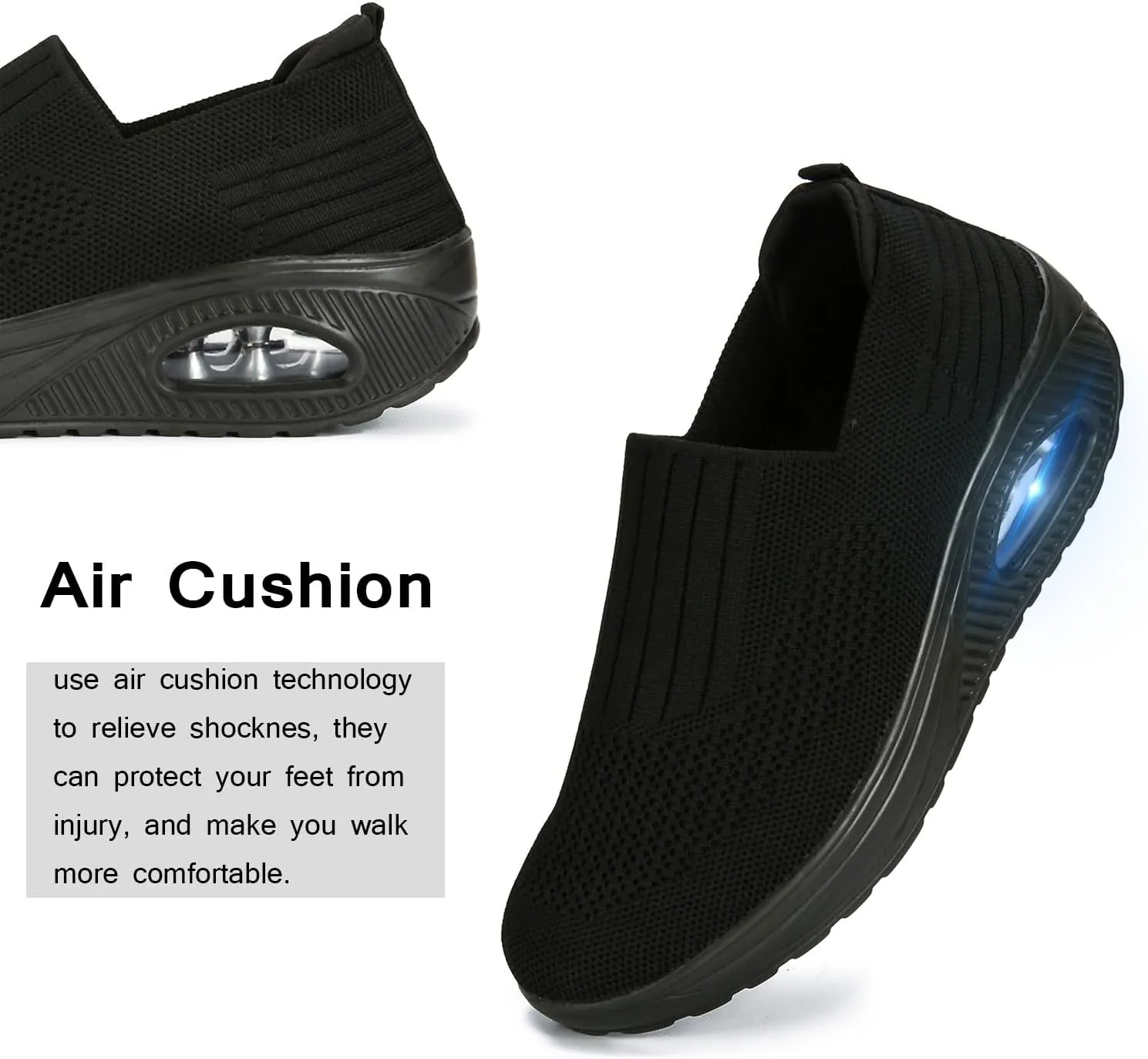 Touchmosees Women's Daily Walker Air Cushion Orthopedic Diabetic-Friendly Wedge Sneaker