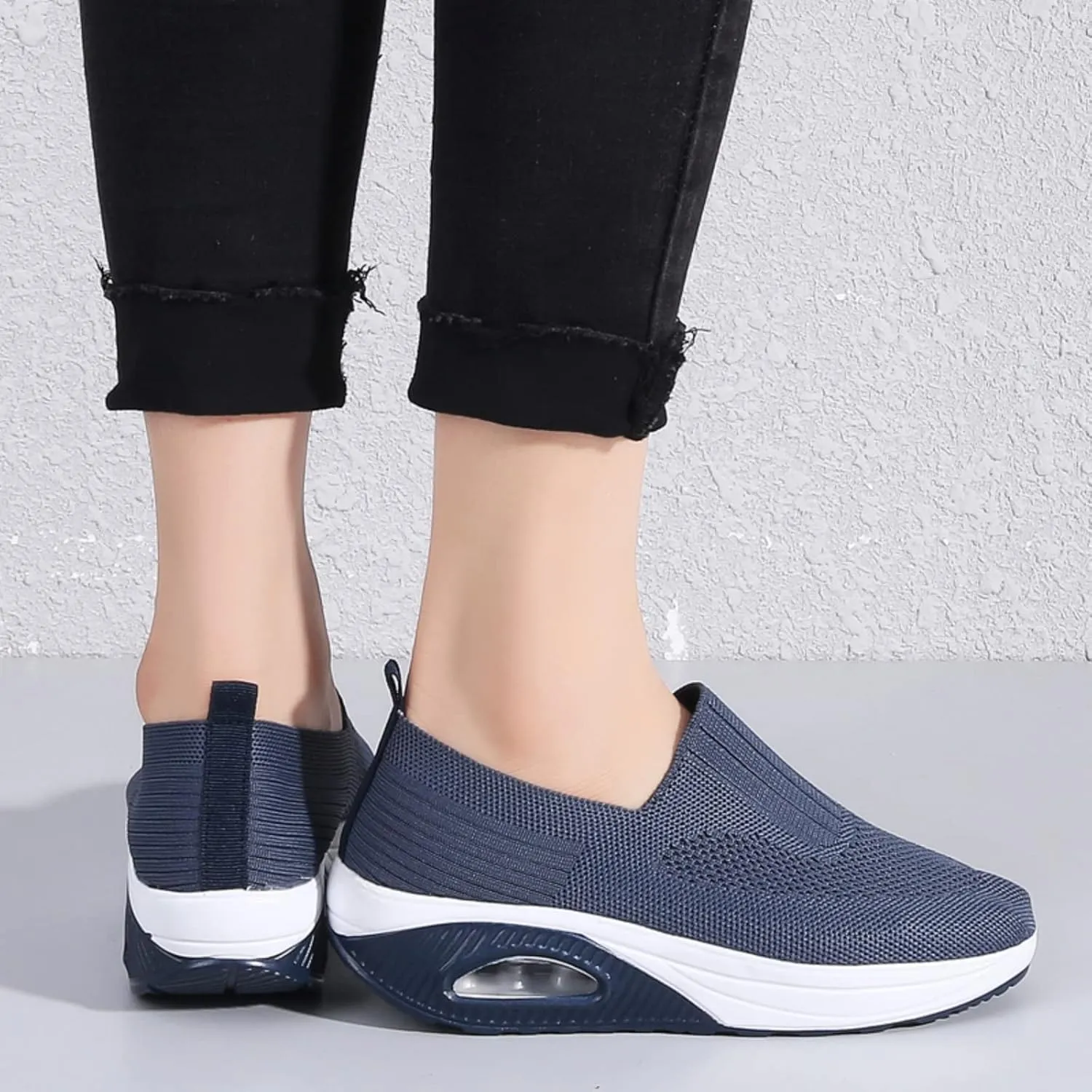 Touchmosees Women's Daily Walker Air Cushion Orthopedic Diabetic-Friendly Wedge Sneaker