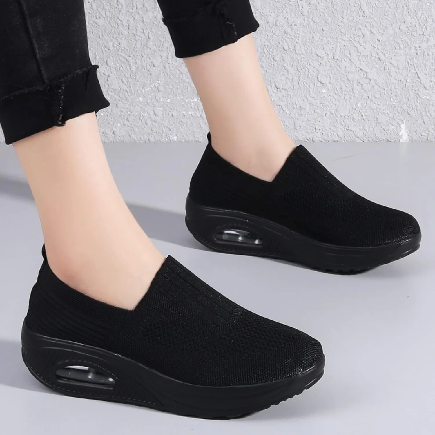 Touchmosees Women's Daily Walker Air Cushion Orthopedic Diabetic-Friendly Wedge Sneaker