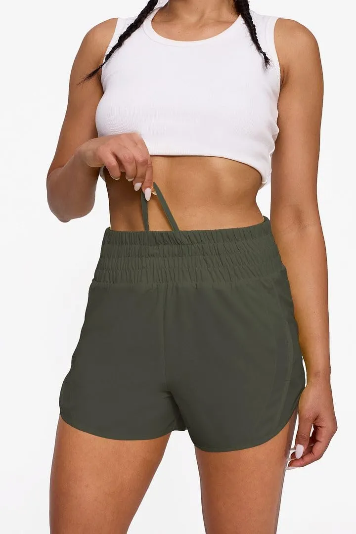 Tough Mode Shorts for Women, Women's Athletic Shorts, High Waisted Running Shorts Pockets Sporty Shorts Gym Elastic Workout