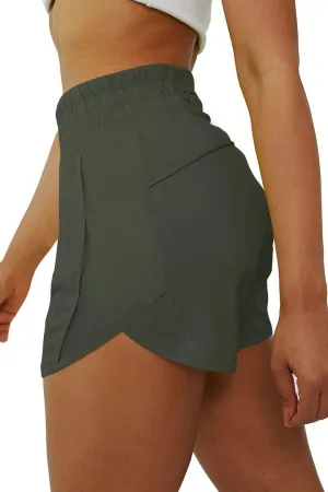 Tough Mode Shorts for Women, Women's Athletic Shorts, High Waisted Running Shorts Pockets Sporty Shorts Gym Elastic Workout