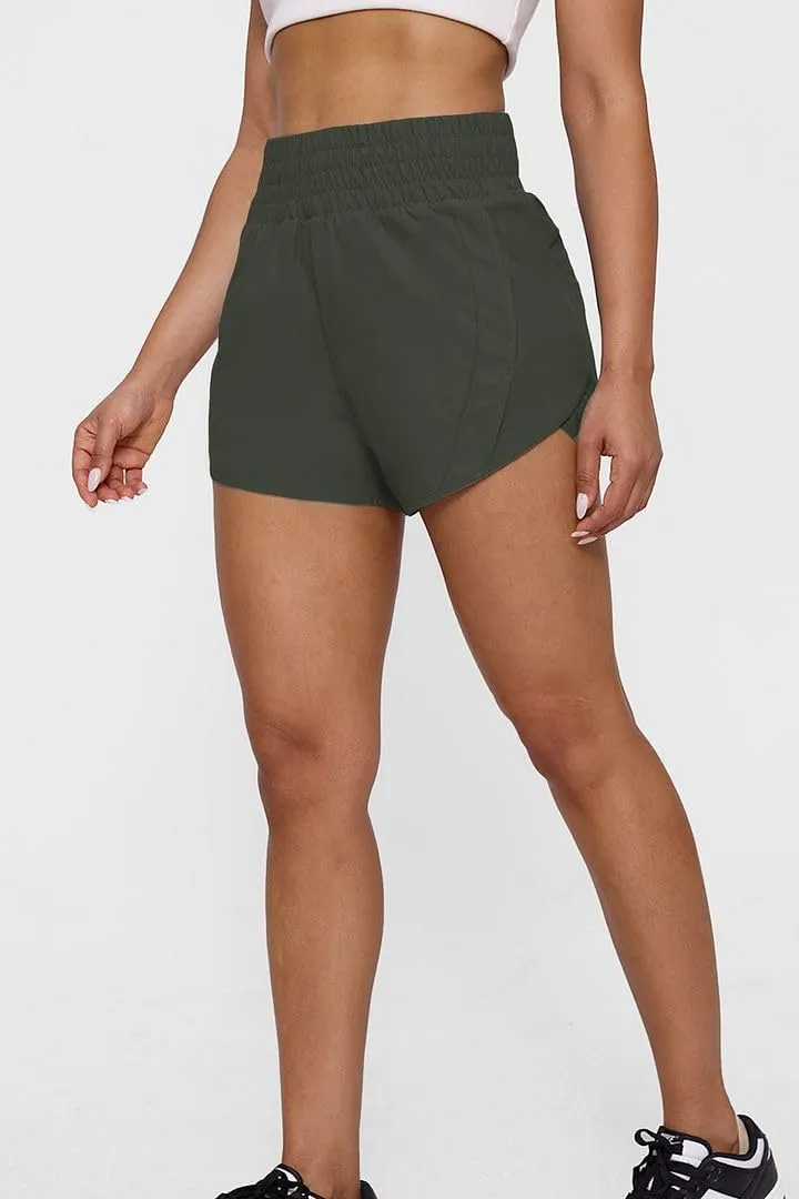 Tough Mode Shorts for Women, Women's Athletic Shorts, High Waisted Running Shorts Pockets Sporty Shorts Gym Elastic Workout