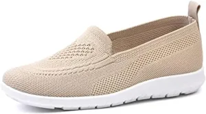 UGOSELEC Women's Mesh Walking Shoes Slip-on Sneakers,Non-Slip Breathable Athletic Comfortable Lightweight Flat Loafer Nurse Shoes