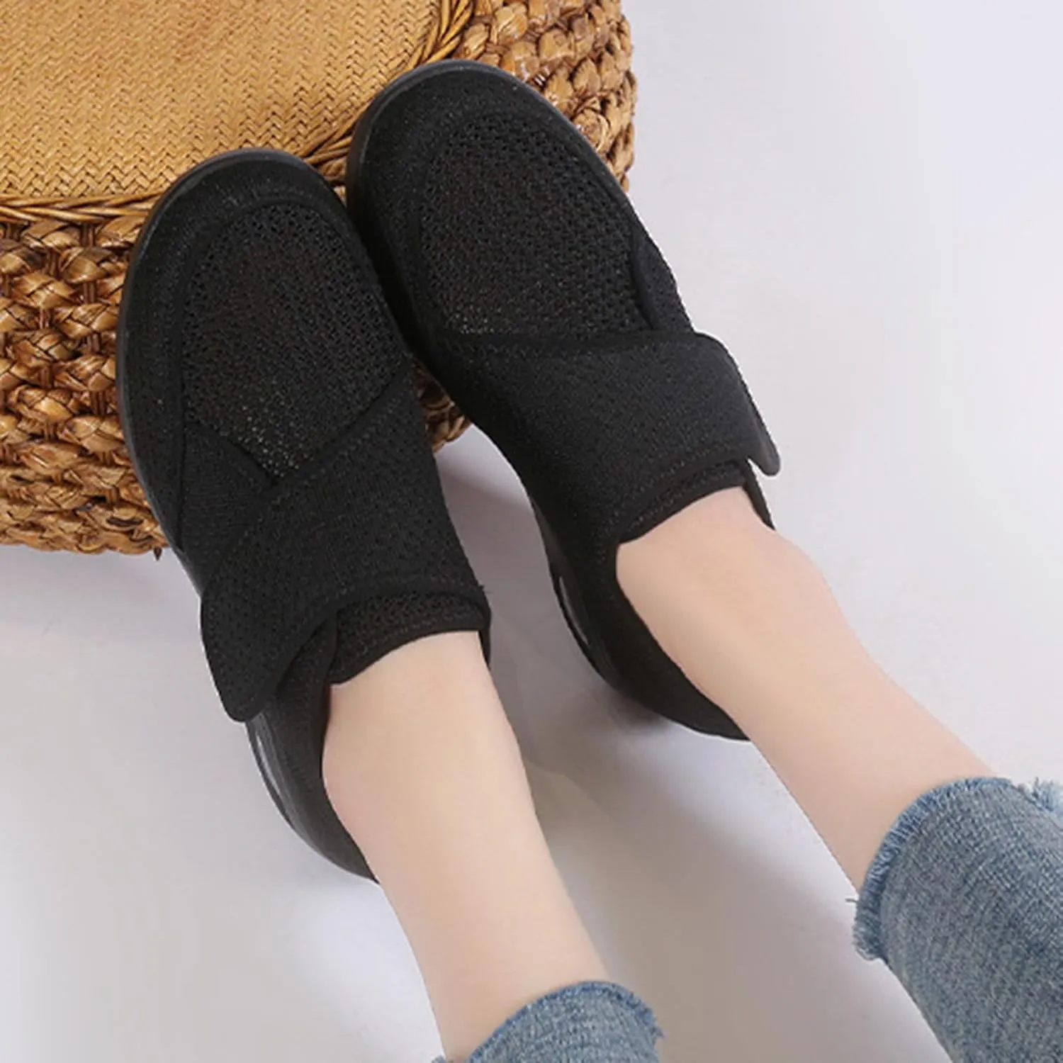 Unisex Adjustable Laceless Easy On and Off Soft Breathable Espadrilles Sketches Casual Shoes for Women, 6.5