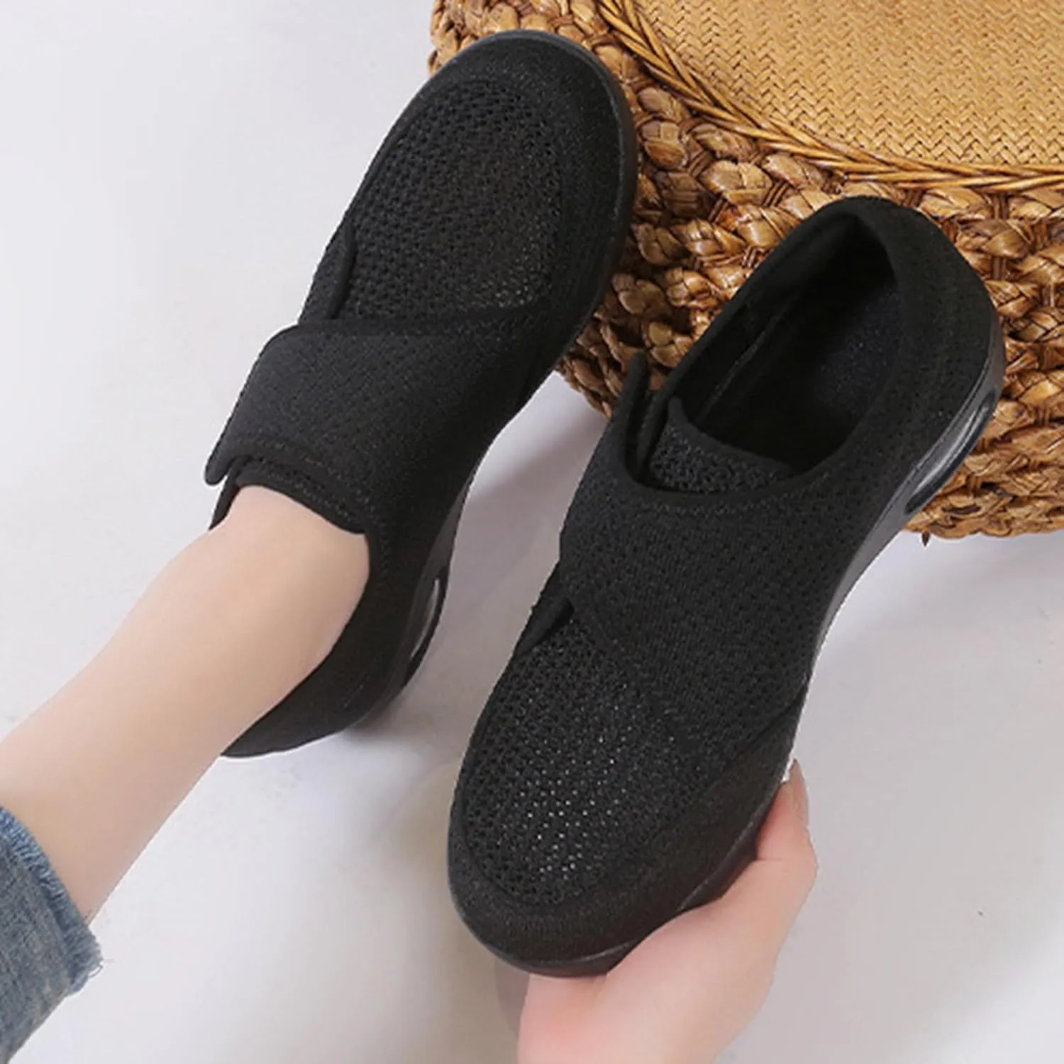 Unisex Adjustable Laceless Easy On and Off Soft Breathable Espadrilles Sketches Casual Shoes for Women, 6.5