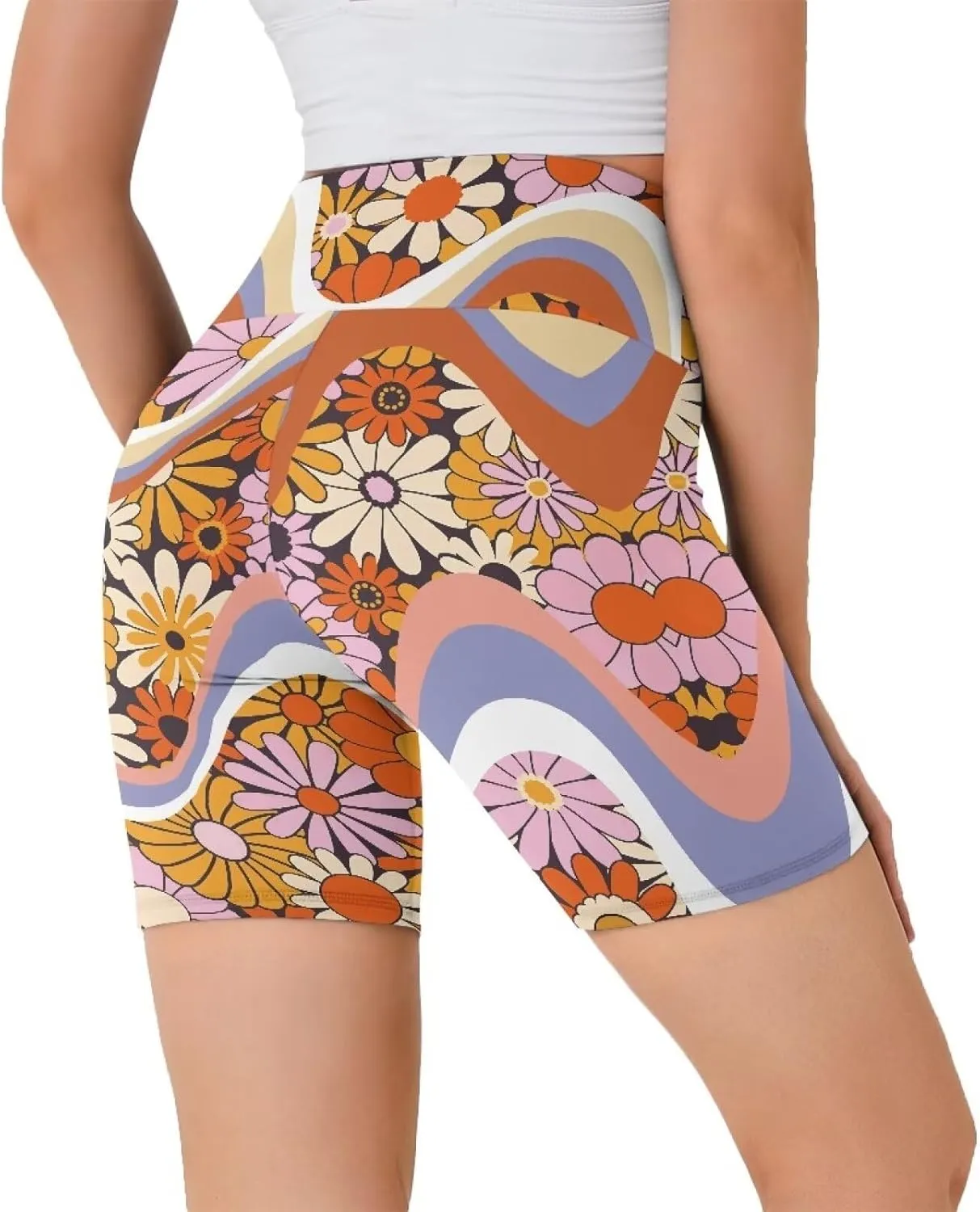 Uourmeti Biker Shorts Women Tummy Control Cycling Shorts Padded Spandex Shorts Plus Size