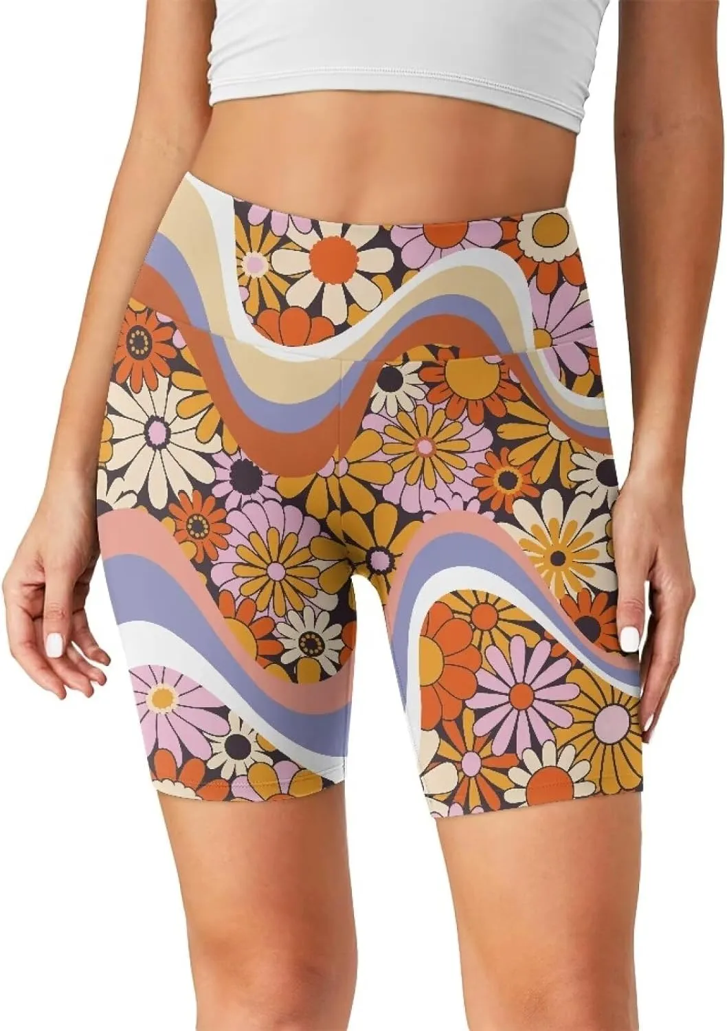Uourmeti Biker Shorts Women Tummy Control Cycling Shorts Padded Spandex Shorts Plus Size