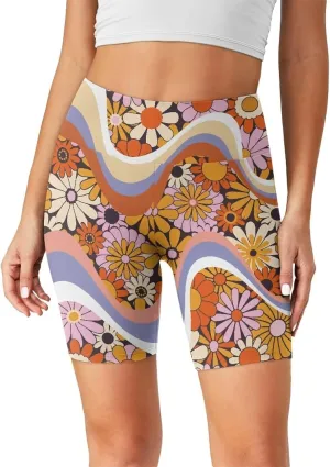Uourmeti Biker Shorts Women Tummy Control Cycling Shorts Padded Spandex Shorts Plus Size