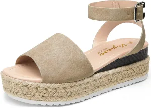 Vepose Women's 400A Platform Wedge Sandals, Summer Espadrilles Sandals with Ankle Strap