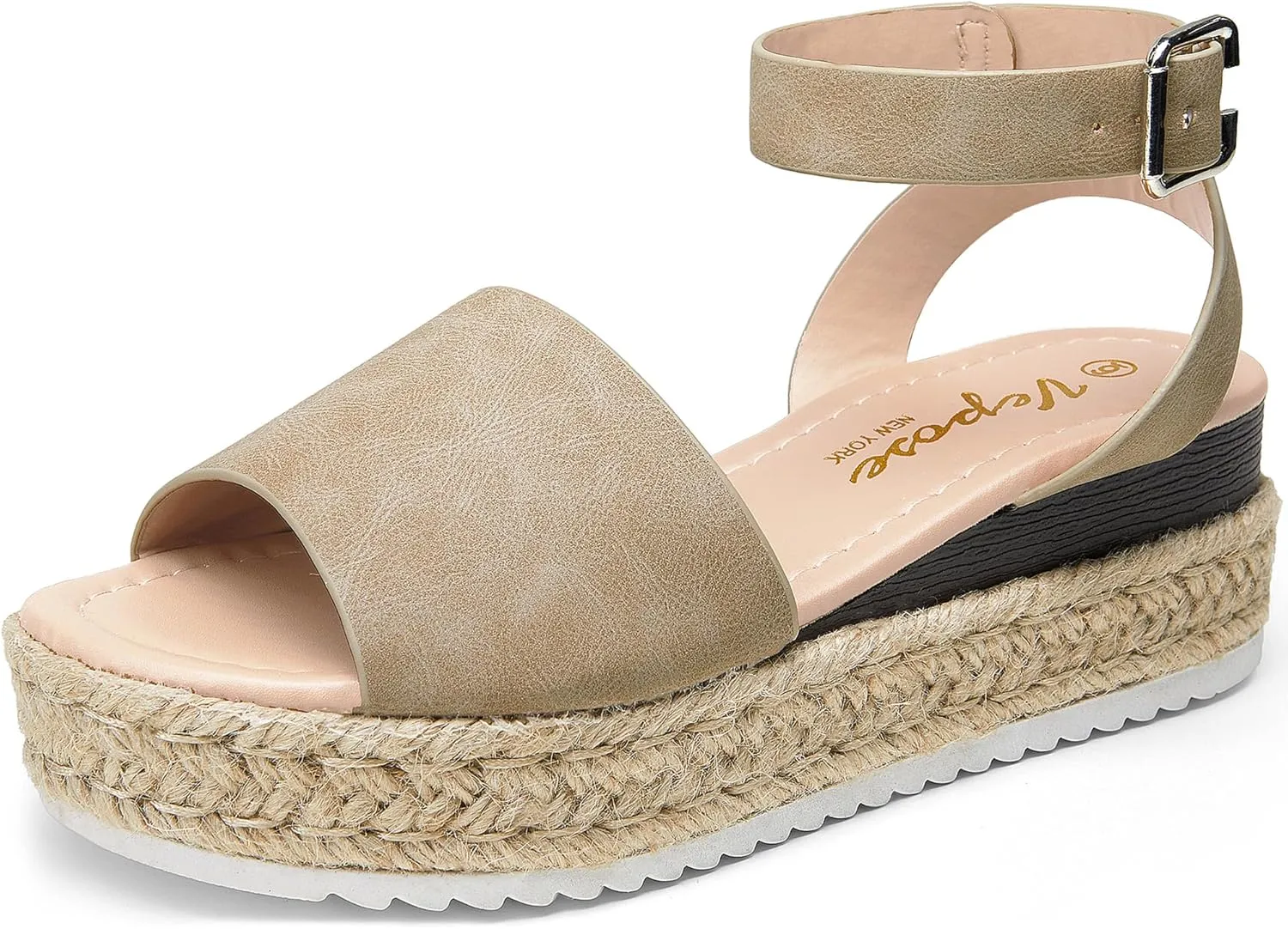 Vepose Women's 400A Platform Wedge Sandals, Summer Espadrilles Sandals with Ankle Strap