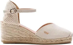Viscata Reus Canvas Wedge Handmade 2  Heel Women's Sandals with Breathable Cotton Canvas V-cut Vamp and 100% Natural Jute Midsole for all Casual Occasions