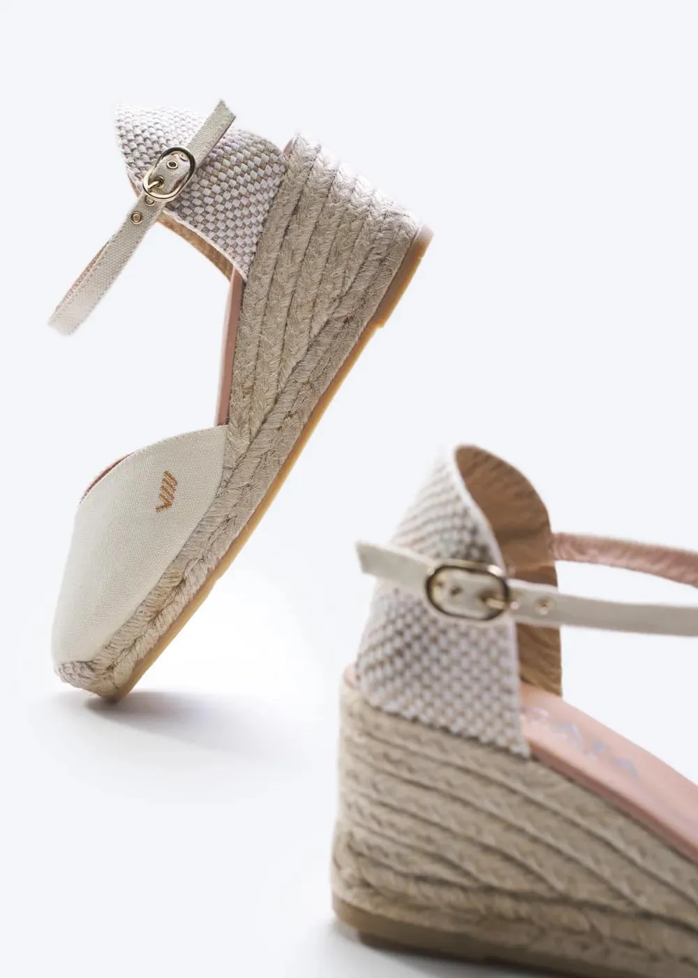 Viscata Reus Canvas Wedge Handmade 2  Heel Women's Sandals with Breathable Cotton Canvas V-cut Vamp and 100% Natural Jute Midsole for all Casual Occasions