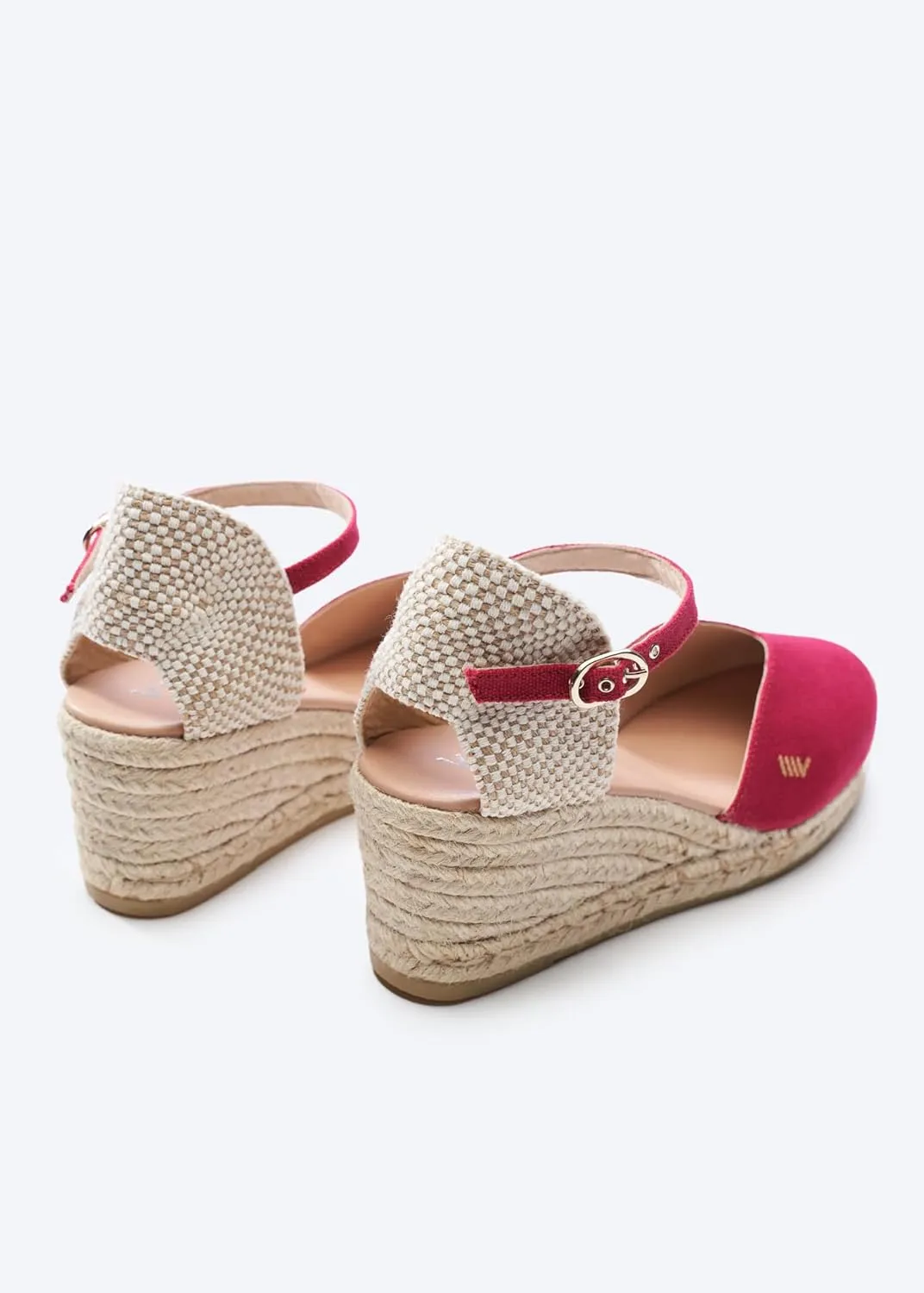 Viscata Reus Canvas Wedge Handmade 2  Heel Women's Sandals with Breathable Cotton Canvas V-cut Vamp and 100% Natural Jute Midsole for all Casual Occasions