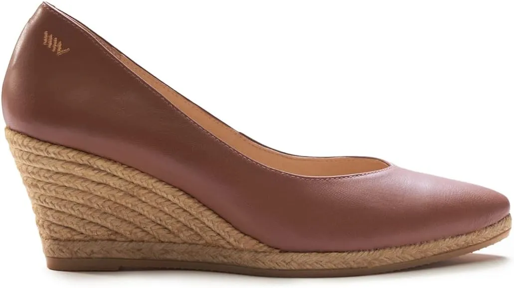 VISCATA Roses Espadrille Leather Wedges Spain Handmade 2  Heel Women's Pumps with Soft, Premium Leather Upper and 100% Natural Jute Midsole for All Occasions: Casual, Work, Party