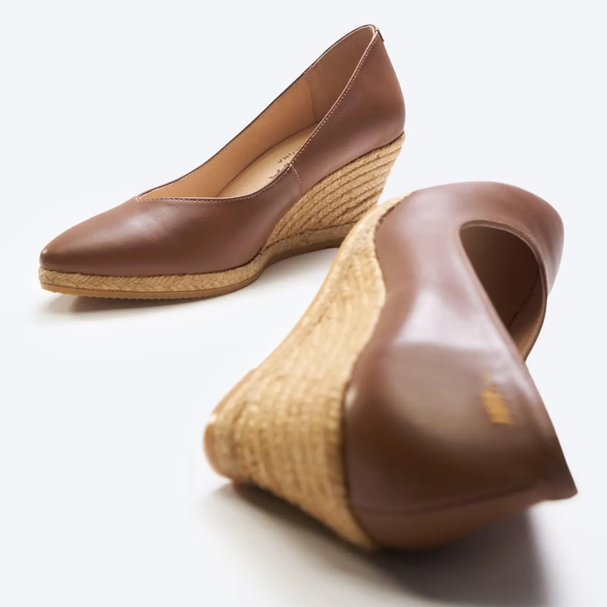 VISCATA Roses Espadrille Leather Wedges Spain Handmade 2  Heel Women's Pumps with Soft, Premium Leather Upper and 100% Natural Jute Midsole for All Occasions: Casual, Work, Party
