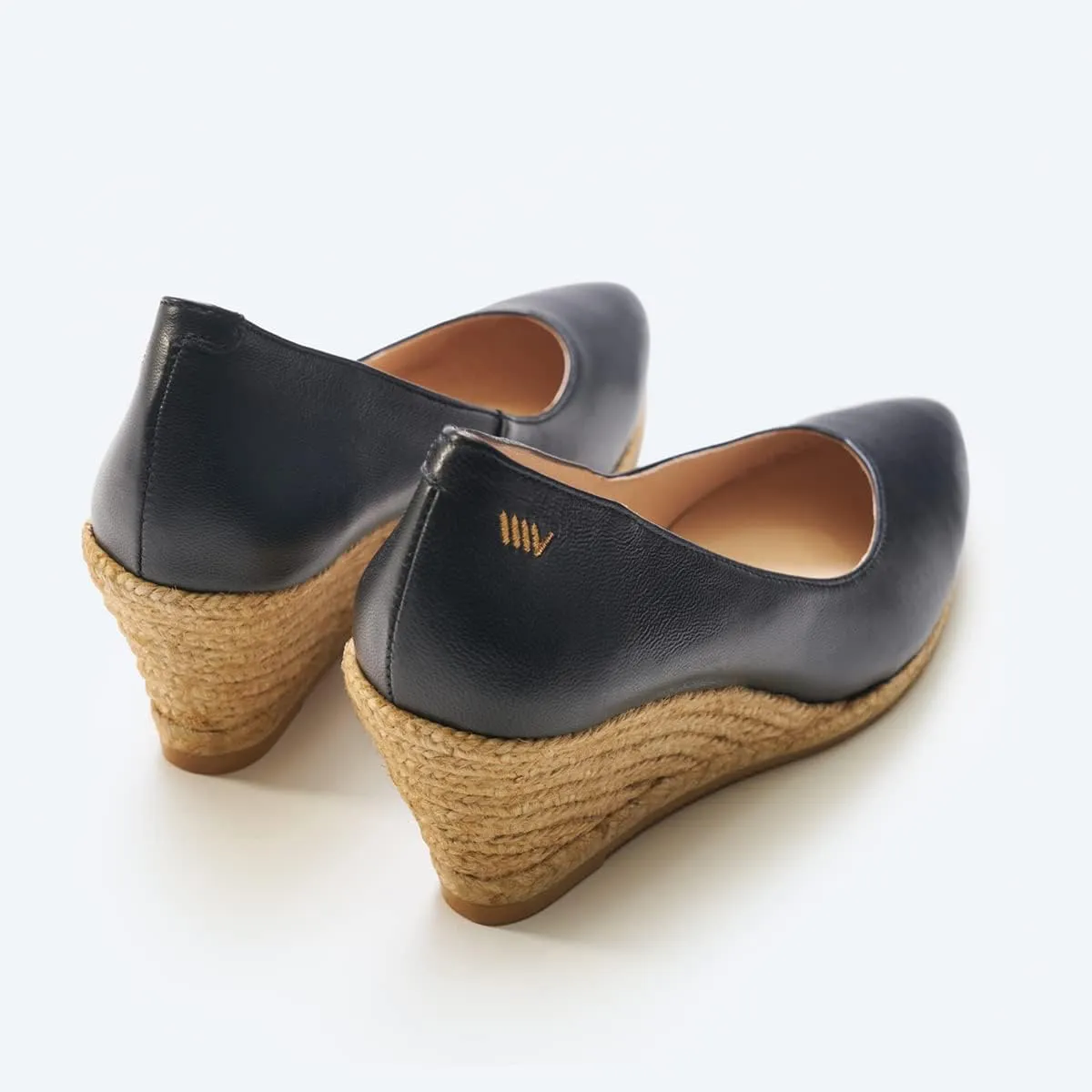 VISCATA Roses Espadrille Leather Wedges Spain Handmade 2  Heel Women's Pumps with Soft, Premium Leather Upper and 100% Natural Jute Midsole for All Occasions: Casual, Work, Party