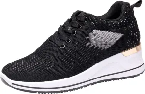 Walking Orthopedic Shoes Women Arch Support Lightweight Breathable Slip On Sneakers Breathable Shoes Women Wedge Leisure Outdoor Running Fitness Shoes Sport Mesh Women's Internationalist Women Sneaker