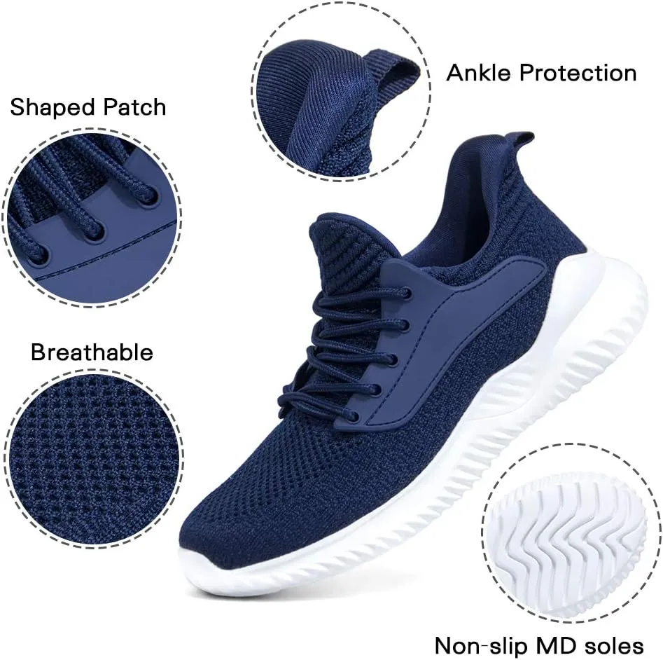Walking Shoes for Men Sneakers - Slip on Memory Foam Running Tennis Shoes for Athletic Workout Gym Jogging Indoor Outdoor Lightweight Breathable Casual Sneakers