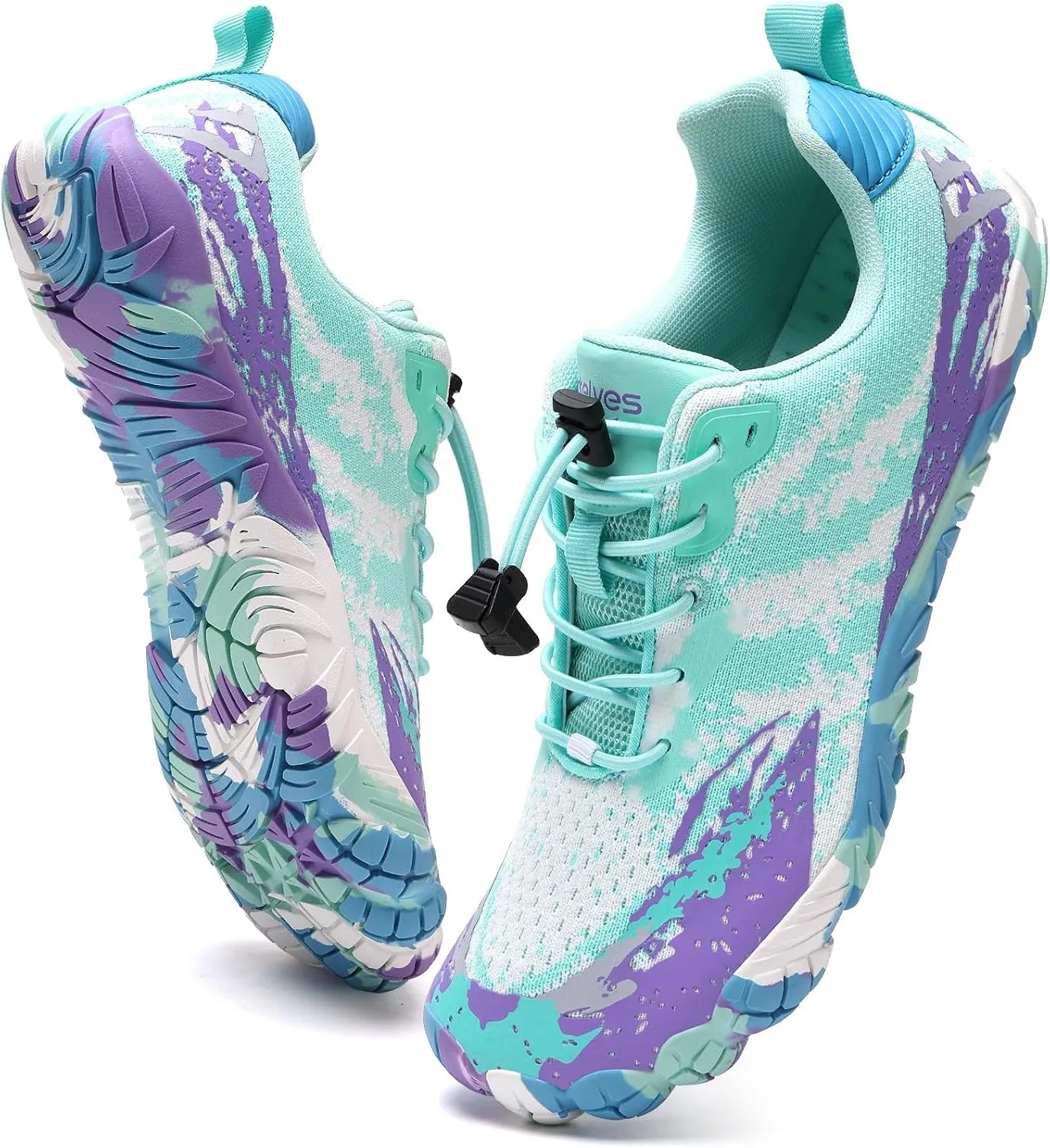 WateLves Barefoot Water Shoes for Women Men Wide Toe Quick-Dry Lightweight Mesh Breathable Aqua Shoes with Drainage Holes for Beach Swim Yoga Exercise Surf Pool Boat