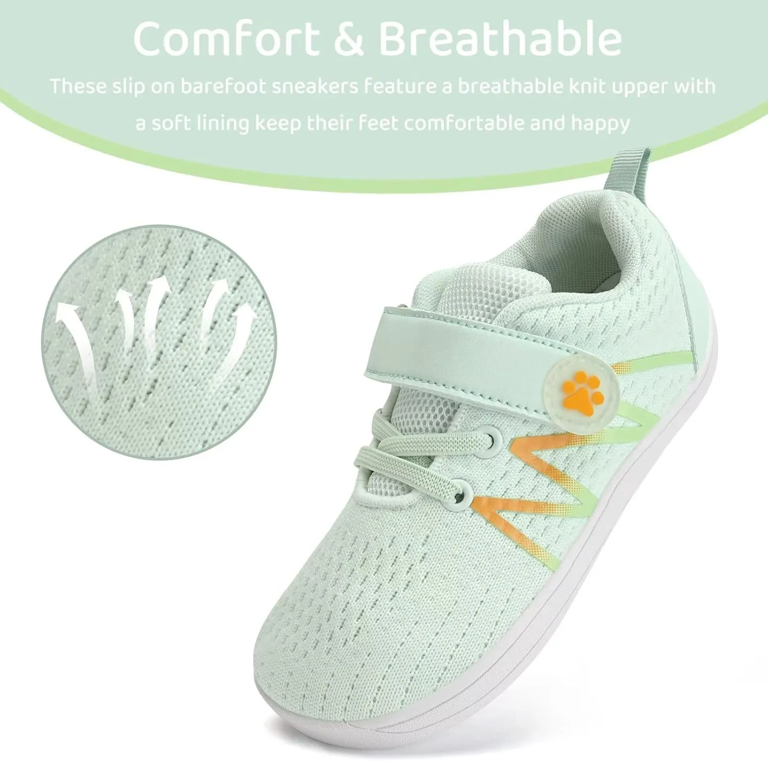 WateLves Toddler Shoes Little Kids Boys Girls Wide Barefoot Shoes Minimalist Walking Sneakers Breathable Lightweight Fit Naturally Zero Drop Sole