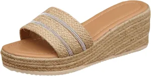 Wedge Sandals for Women Fashion Platform Sandals Casual Summer Wedges Sandals Slip on Open Toe Shoes