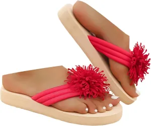 Wedge Sandals for Women Fashion Slippers Women's Flower Flip Flops Casual Versatile Thick Soled Slippers Comfortable And