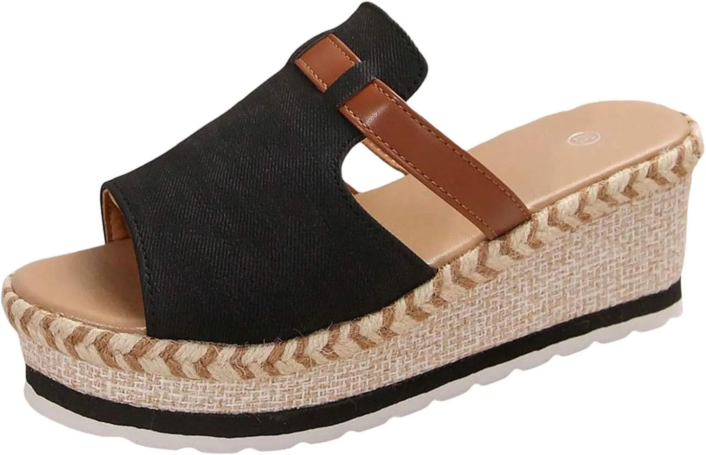 Wedge Sandals for Women Summer Arch Support Platform Sandals Comfortable Slip on Orthopedic Sandal, Open Toe Braided Patchwork Strappy Espadrilles Beach Outdoor Slippers All Day Comfort