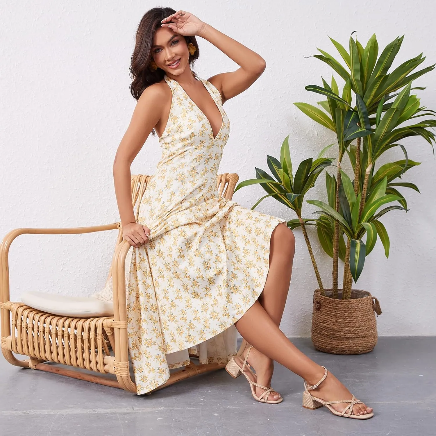 wetkiss 2 Inch Low Heels Chunky Strappy Heels Women Woven Low Summer Sandals Square Toe Black Woven Nude