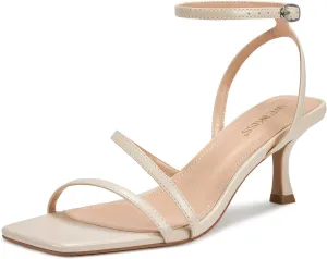 wetkiss Kitten Heels for Women Heels Sandals Low Heels Cute Strappy Heels Square Toe Comfortable Heels