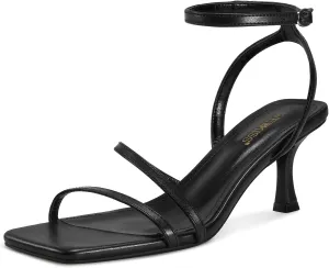 wetkiss Kitten Heels for Women Heels Sandals Low Heels Cute Strappy Heels Square Toe Comfortable Heels