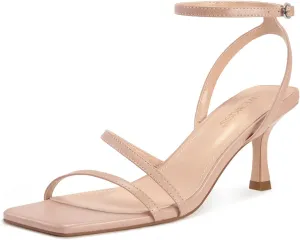 wetkiss Kitten Heels for Women Heels Sandals Low Heels Cute Strappy Heels Square Toe Comfortable Heels