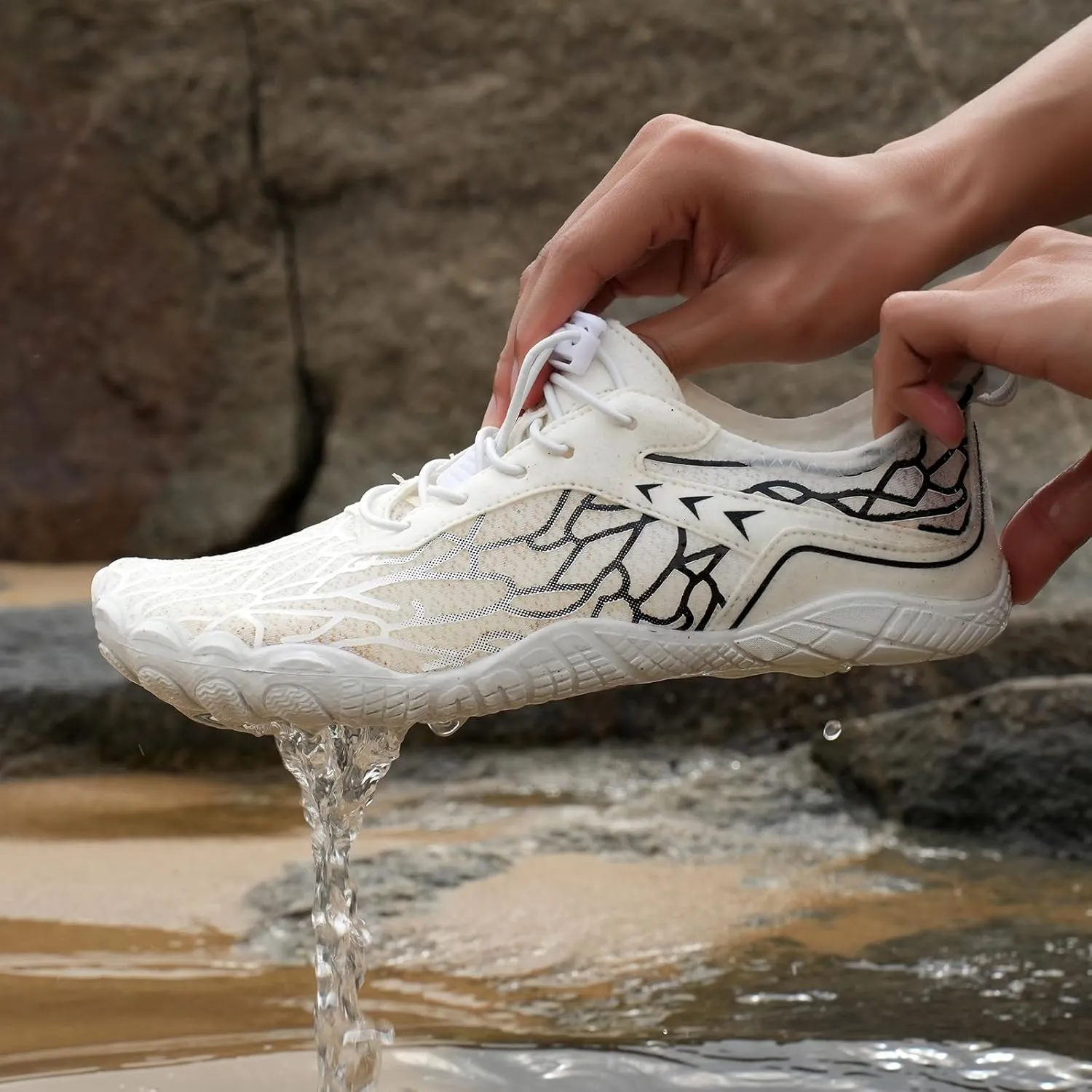 Wide Toe Box Shoes Women Beach Swim Shoes Waterproof Sport Shoe Breathable Slip-on Sneakers Barefoot Minimalist Shoe