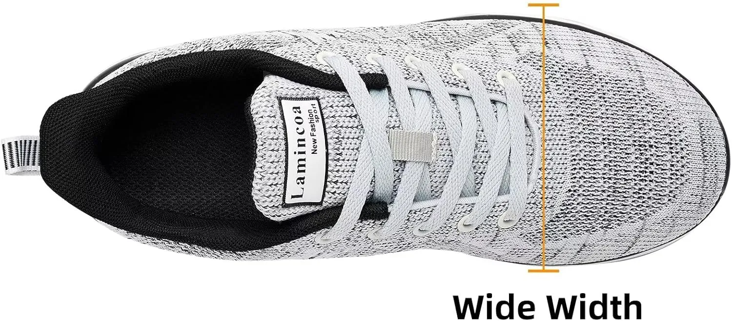 Wide Width Womens Sneakers Air Cushion Running Shoes Walking Tennis Shoes for Women