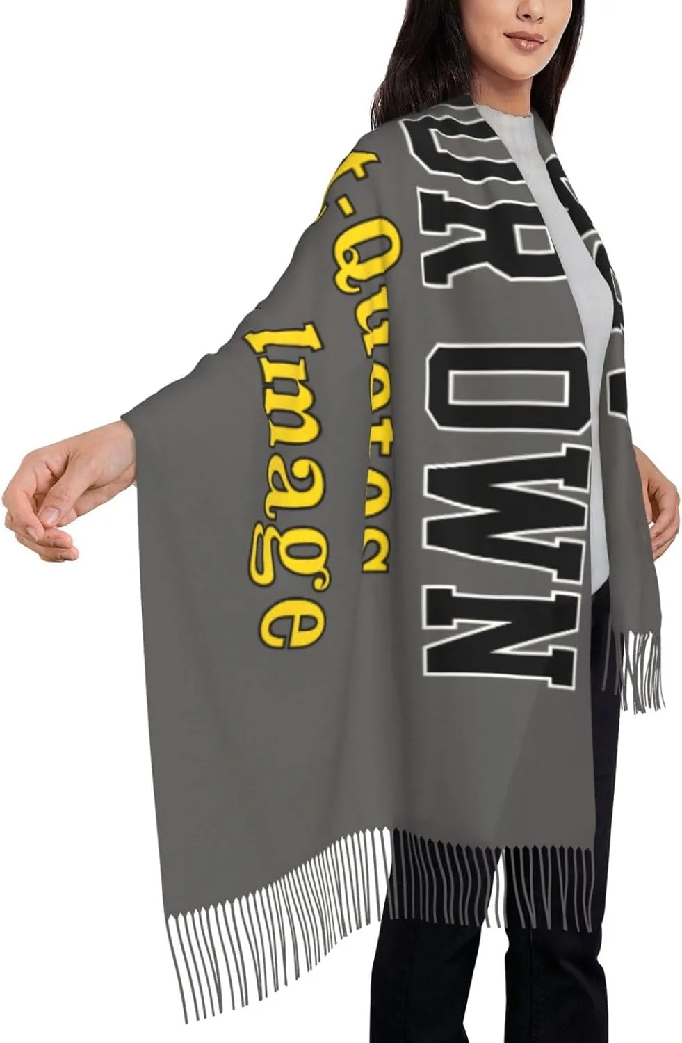 Winter Scarf for Women Men Custom Scarves Personalized Customize Logo Photo Text Name Pashmina Shawl Wrap